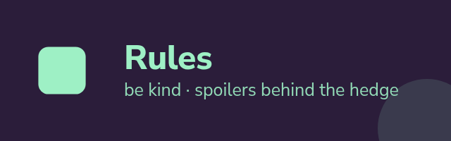 Sample Rules panel: the word Rules with one line under it and a flat mint shape on deep plum